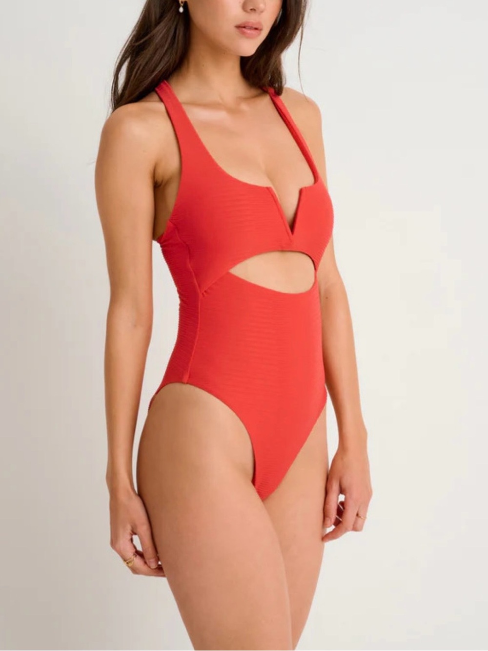 Red Textured One Piece Swimsuit | Everyday Sunday